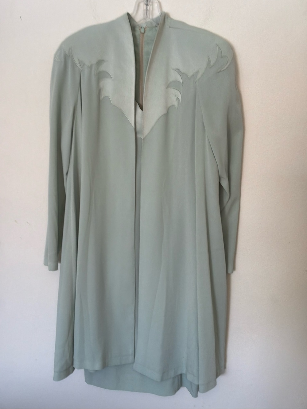 Vintage Daymor Couture Mint Green 2-Piece Dress & Long Jacket Set Size 8